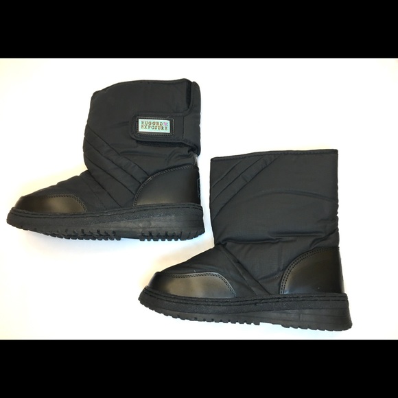 Rugged Exposure Black Mid calf Snow/Winter Size 6 Boots Style #4096 - Picture 3 of 15
